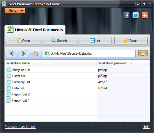 MS Excel worksheet password